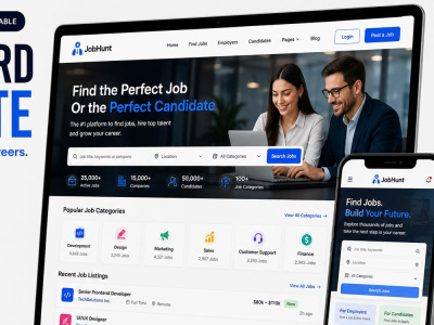 A professional job board website with employer and candidate portal