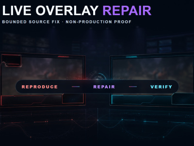 One reproducible failure repaired in your existing live overlay