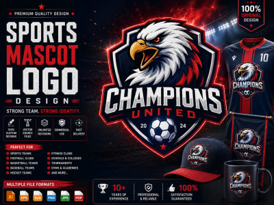 A custom mascot logo design for gaming, sports and business brands