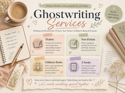 Professional ghostwriting for books, stories and e-books