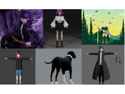 Furry vrchart avater vtuber 3d model vr character anime model warudo 14d2