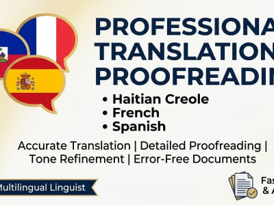 Translate, write, or proofread content in French Spanish and Haitian Creole