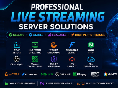Professional live streaming platform with rtmp, hls and secure stream