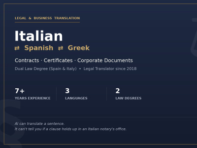 Legal & Business Document Translation — Italian ⇄ Spanish / Greek