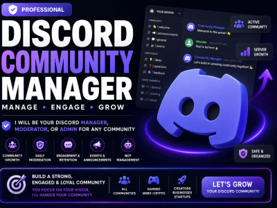 Discord community manager, community moderator, or admin for any community