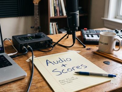 An audio + conductor score production