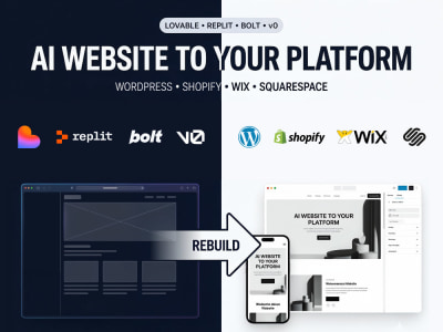 Your AI website converted to WordPress, Shopify, Webflow or Wix