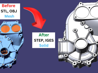 An editable STEP CAD model from your STL, OBJ, or mesh scan