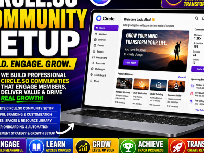 Professional Circle.so community setup with courses and spaces