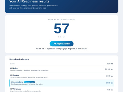An AI readiness assessment for your business with a scored, costed roadmap
