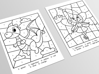 10 cute colouring pages for children.
