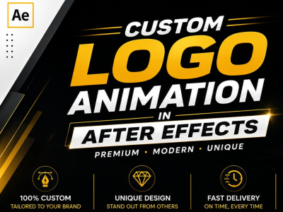 Custom 2d reveal logo animation in after effects