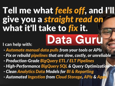 API, BigQuery, Snowflake, Redshift data warehouse automation and extraction