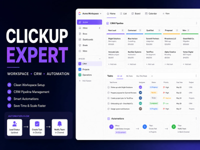 ClickUp Expert | Workspace Setup & Workflow Automation