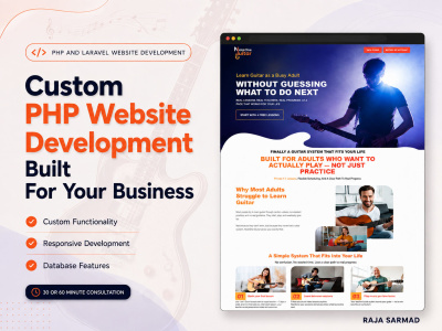 Professional PHP website development for a custom business website