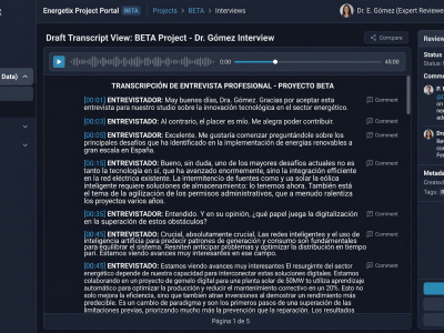 A high-quality Spanish transcription (70 WPM, 98% accuracy.