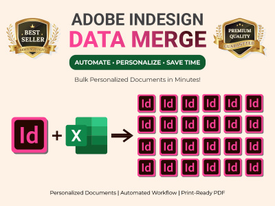 Data merge work based on InDesign with 24 hours