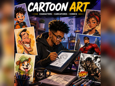 Cartoon characters, cartoon caricatures, cartoonist,comic illustrations