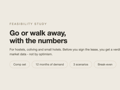 A feasibility study and financial model for your hostel or small hotel