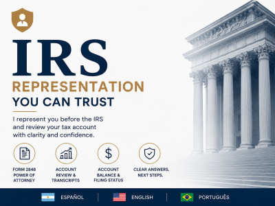 IRS representation and a review of your tax account balance Form 2848
