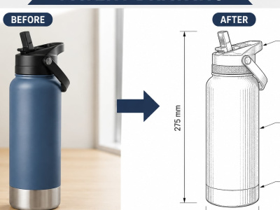 Technical line drawing and patent illustration from your photo
