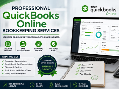 Accurate QuickBooks bookkeeping and monthly reconciliation