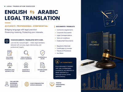 Professional Legal Translation from English to Arabic and Arabic to English