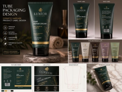 A Tube Packaging Design for Cosmetic Haircare Product Label Design
