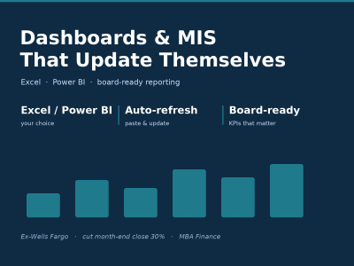 Excel or Power BI Dashboard for Business Reporting & MIS