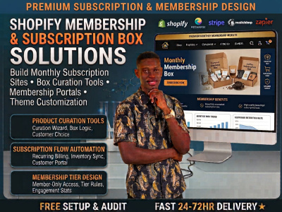 Shopify monthly membership subscription website subscription boxes store