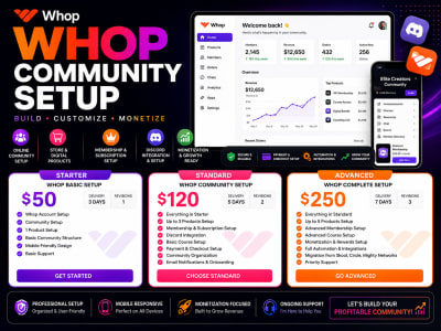 Build a professional Whop community that is organized,