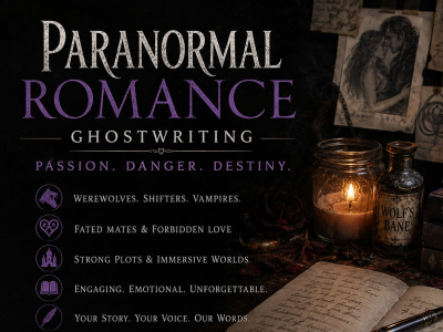 Paranormal Romance Ghostwriter for Dark Addictive Novels and beta reader