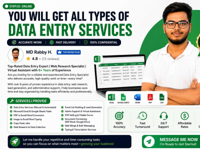 All types of data entry services