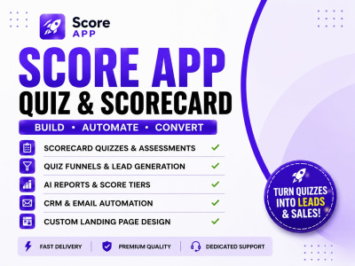 Scoreapp quiz funnel or scorecard for score app and typeform quizzes
