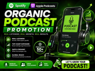 Apple & Spotify Podcast Promotion Reach 0-1M Downloads, Top Chart Ranking
