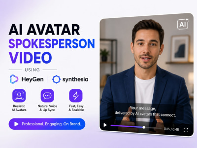 AI avatar spokesperson video using HeyGen/Synthesia