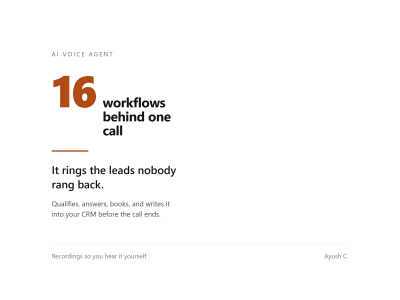 An AI voice agent that calls your leads and qualifies them
