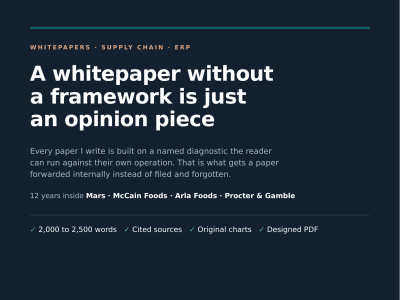 A supply chain or ERP whitepaper from 12 years in the industry