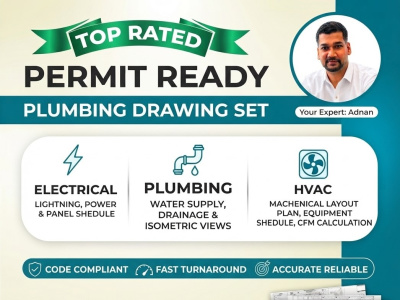 MEP Drawings Set for Permit, Electrical, Plumbing & HVAC