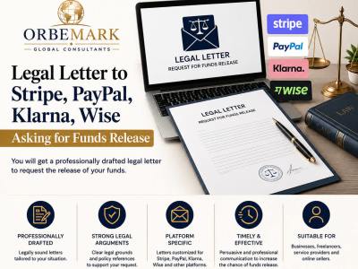 A legal letter to digital payment services asking for funds release