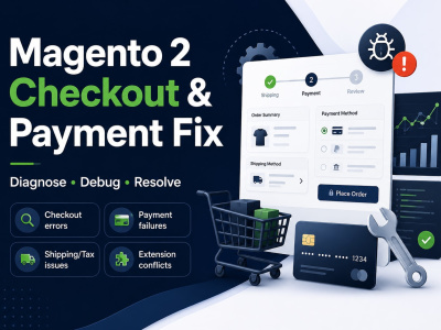 I will diagnose and fix your Magento 2 checkout or payment issue