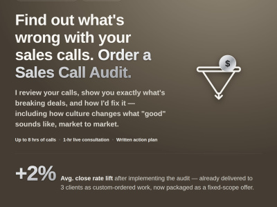 A sales call audit and action plan to close more deals