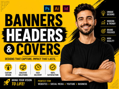 A Design for Social Media Design, Headers & Covers using Adobe Illustrator
