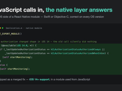 A native iOS module for your React Native app, with types and a demo