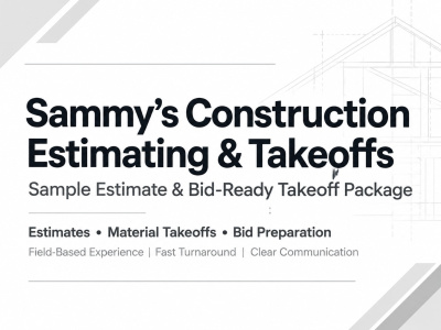 A construction estimate, takeoff, and bid-ready cost breakdown