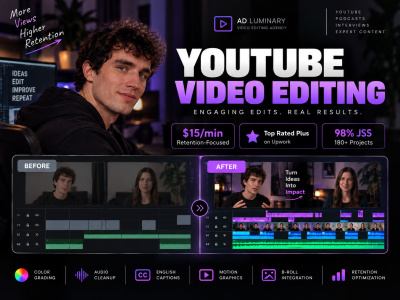 Professional video editing and YouTube video post-editing