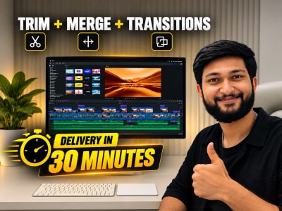 Video edit, merge, cut, trim, resize, add background music