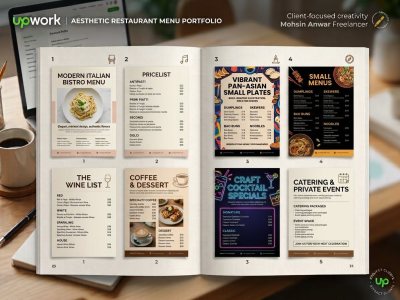 A modern restaurant menu, cafe menu, and food flyer design
