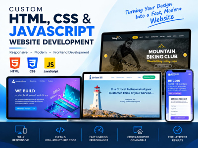 Responsive HTML, CSS & JavaScript Website Development