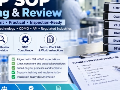 A professionally written or revised GMP SOP for your pharma process ...